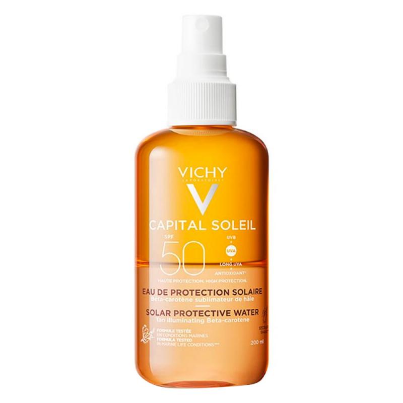 VICHY CAPITAL SOLEIL AGUA DE PROTECCIÓN SOLAR SPF50+ 200ML POTENCIADOR DEL BRONCEADO