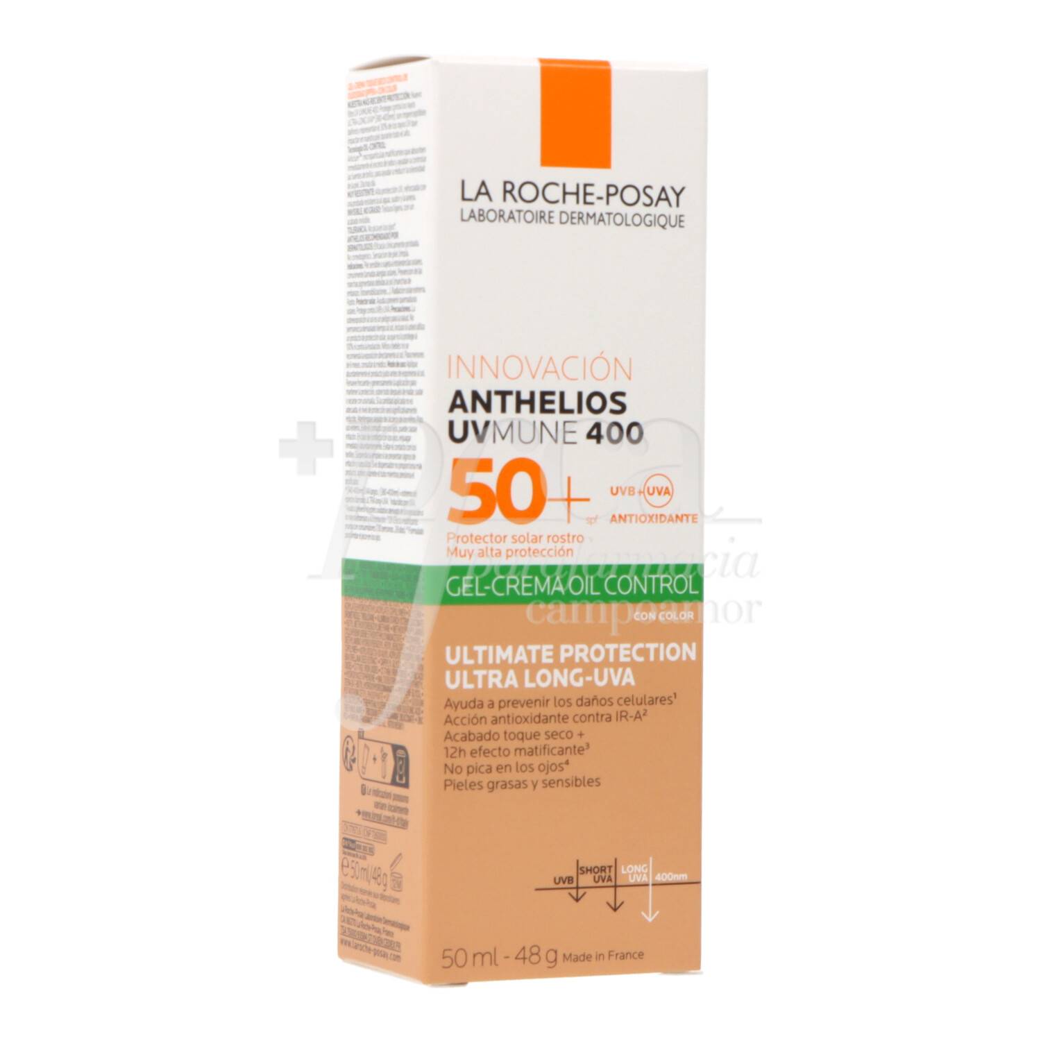 ANTHELIOS UVMUNE 400 SPF 50+ OIL CONTROL GEL CREMA CON COLOR50ML