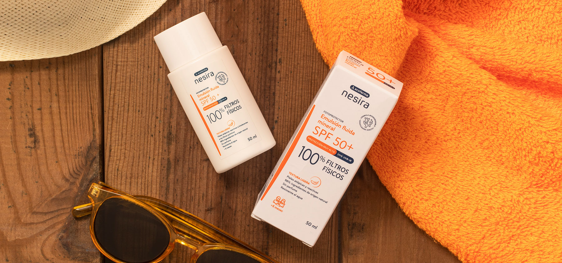ACOFARMA NESIRA FOTOPROTECTOR EMULSIÓN FLUIDA MINERAL SPF50+ - Imagen 2