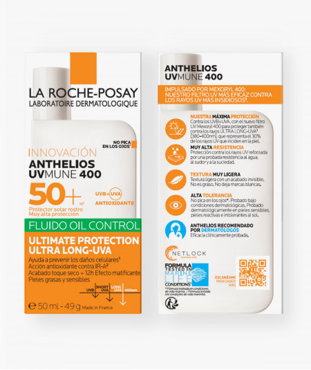 ANTHELIOS UVMUNE 400 SPF 50+ FLUIDO COLOR OIL CONTROL 50ML - Imagen 2