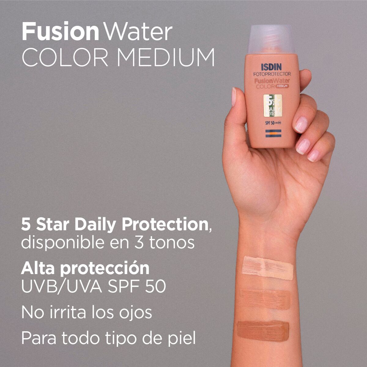 FOTOPROTECTOR ISDIN FUSION WATER COLOR MEDIUM - Imagen 2