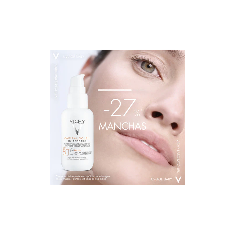 VICHY CAPITAL SOLEIL UV- AGE DAILY WATER FLUID SPF50 40 ML - Imagen 2