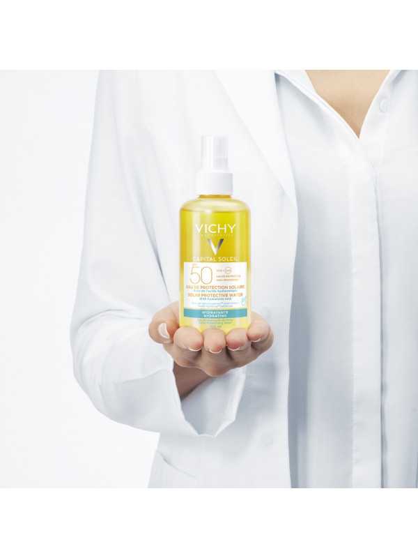 VICHY CAPITAL SOLEIL SPF50+ AGUA DE PROTECCIÓN SOLAR ÁCIDO HIALURÓNICO HIDRATANTE 200ML - Imagen 2